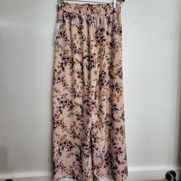 NWT Joe B Pink Floral Wide Leg Resortwear  Pants: Lg: Spring Flowy Effortless - Picture 4 of 5